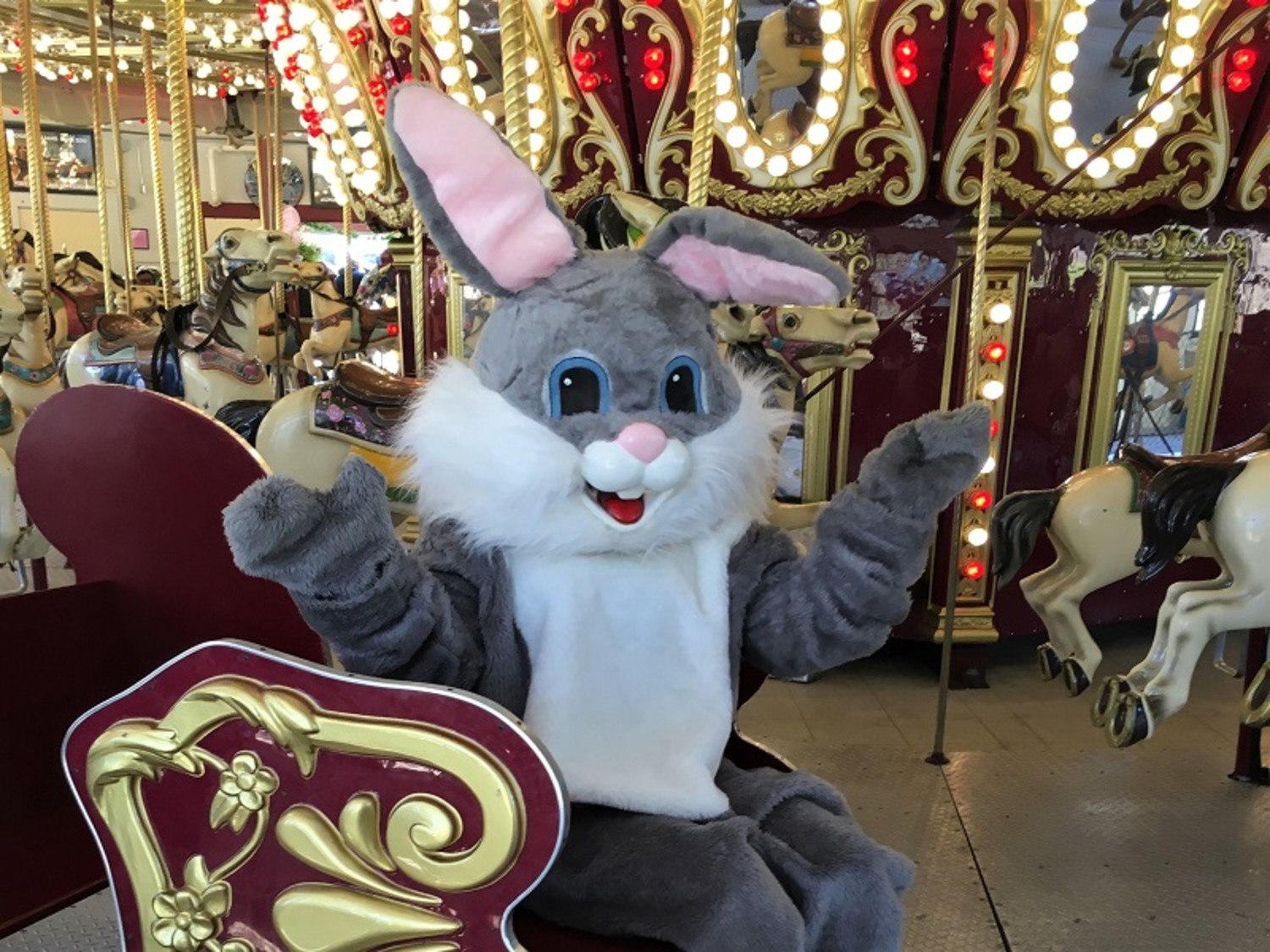 Visit with the Easter Bunny at Carousel Village Providence Media